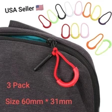 3PC Zipper Pull Puller End Fit Rope Tag Replacement Clip Broken Buckle Fixer Zip