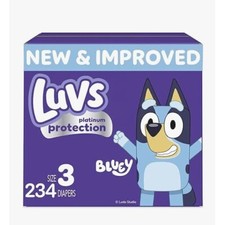 Luvs Diapers Platinum Protection Size 3 Bluey Baby Diapers 234 Count Box