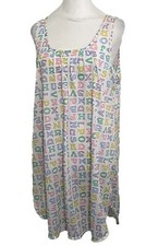Vintage  Kittens  Brand Women  s Sleeveless Nightgown Sleepwear Large Alphabet