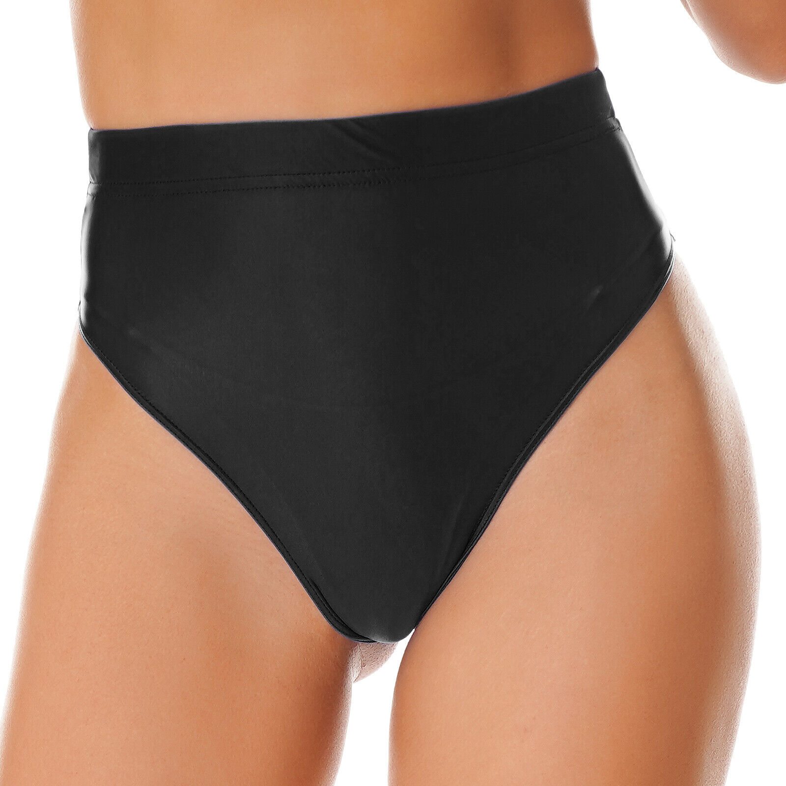 iEFiEL Damen Glänzende Slip Pantie Höschen High Waist Bikini Badeslip Unterhosen