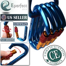 30KN Aluminum Locking Carabiner Clip Screwgate D-Ring Rock Climbing Tree Caving