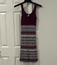 Guess Marciano Women's Chevron Knit Bodycon Dress Multicolor Purple Women’s M