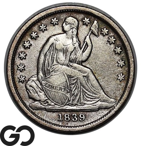 1839-O Seated Liberty Dime, Choice XF++ New Orleans Date Issue