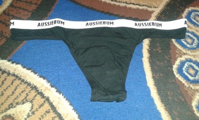Aussiebum Herren String L/6 Weiß Schwarz