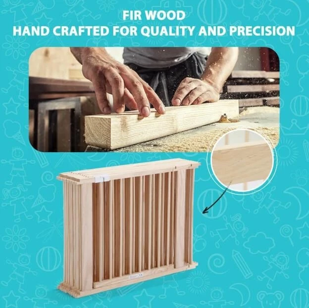 Kidbot Wooden Playpen Kids Activity Centre Foldable Fence Outdoor Playard 8 Pane - image 4 of 4