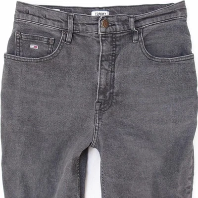 Femmes Tommy Hilfiger HIGH RISE TAPERED Regular Élasthanne Gris Jeans W30 L30 - Photo 1/4