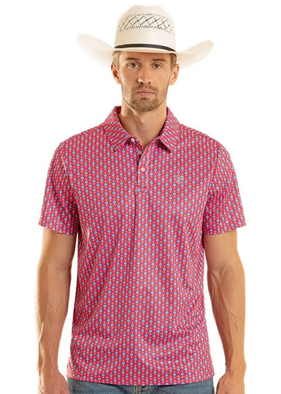 Rock & Roll Hot Pink Aztec Print - Mens Polo - Bm51T08714