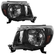 Pair Headlights Black Housing for Toyota Tacoma 2005-2011 125-10762