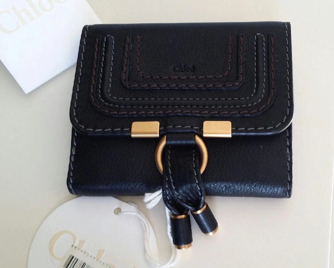Chloe — NWT Authentic Chloe Women's Black Marcie Genuine Leather Wallet