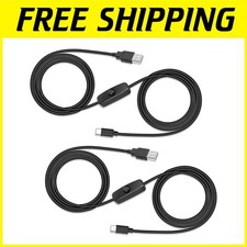 USB A to C Male Extension Cable with Switch 2Pcs