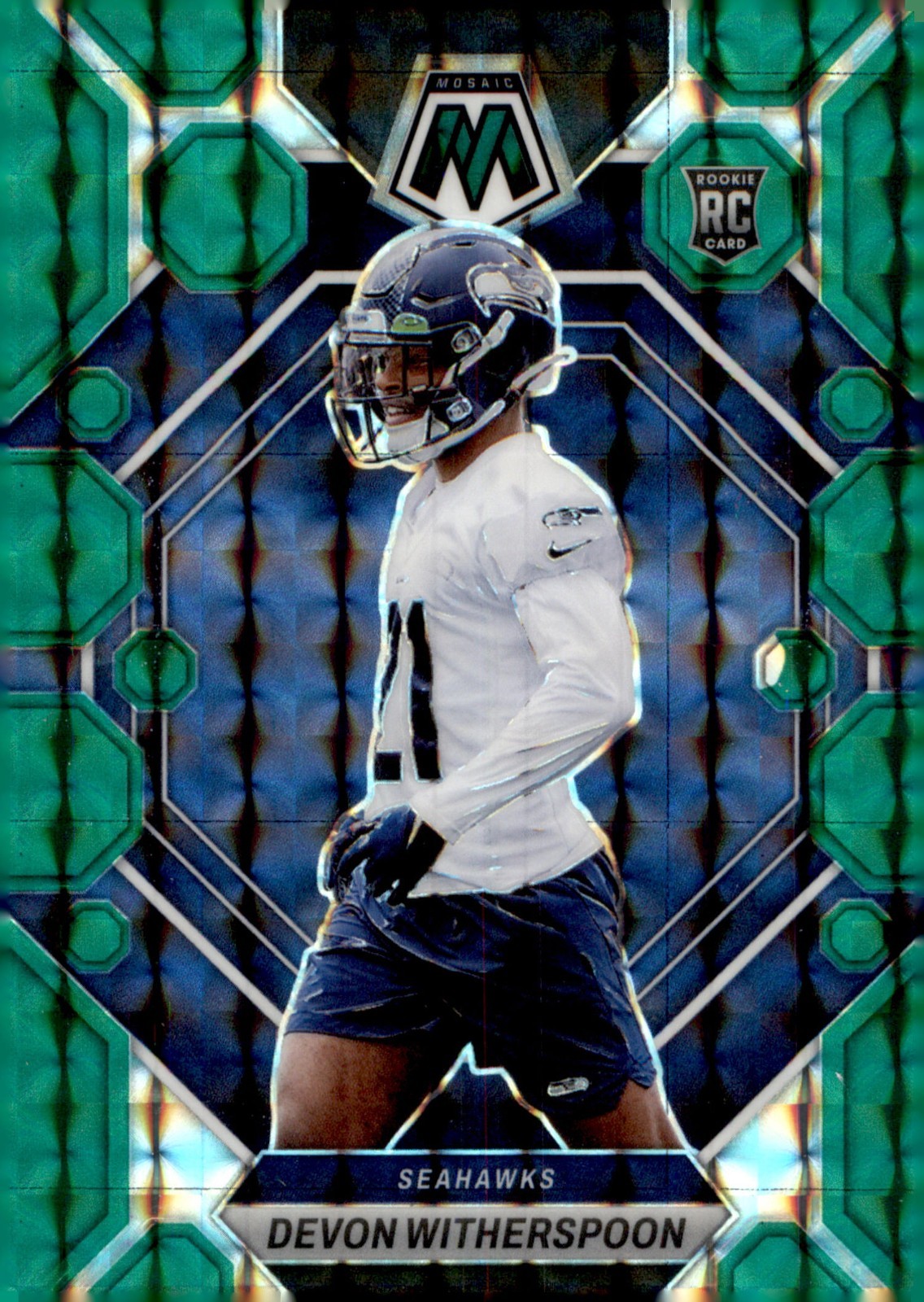 2023 Panini Mosaic - Rookies Devon Witherspoon #313 Green Mosaic Prizm (RC)