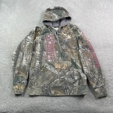 Cabelas Hoodie Women Small Realtree Xtra Camo Hunting Spellout Logo Sweatshirt