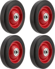 4 PCS 8 Inch Solid Rubber Tire, Flat Free Solid Rubber Wheels, Hand Truck Wheel