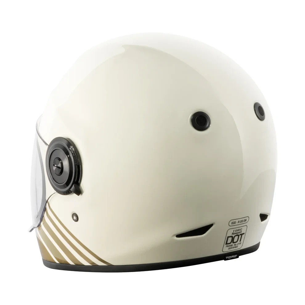 TORC T1 Newport Retro Full Face Motorcycle Fiberglass Helmet - DOT