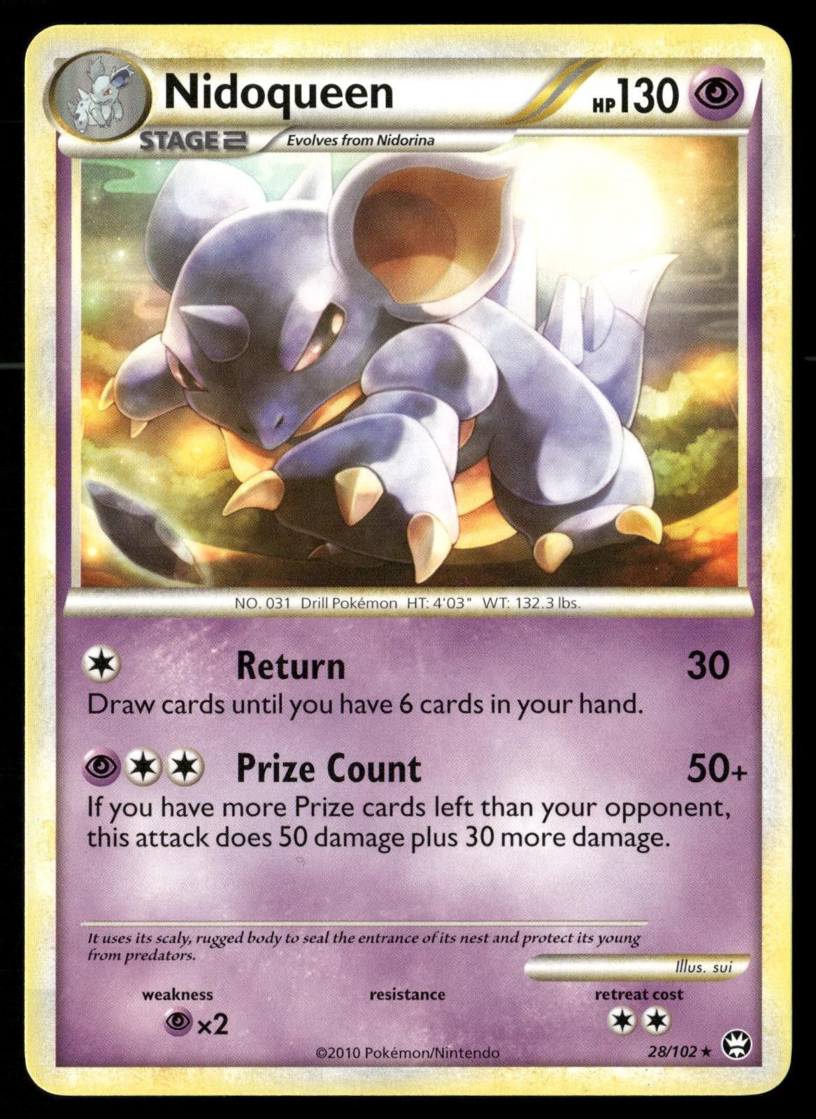 Nidoqueen 28/102 Rare HGSS Triumphant Pokemon LP