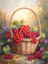 Tile Mural Rustic Berry Basket Red Currants Farmhouse Kitchen Wall Backsplash
