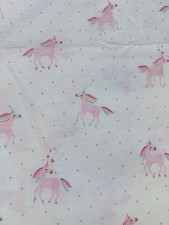 Pottery Barn Kids Pink Rainbow Unicorn FULL / Queen FLAT SHEET Organic Cotton