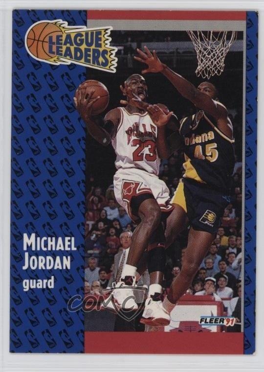 1991-92 Fleer League Leaders Michael Jordan #220 HOF 06xk
