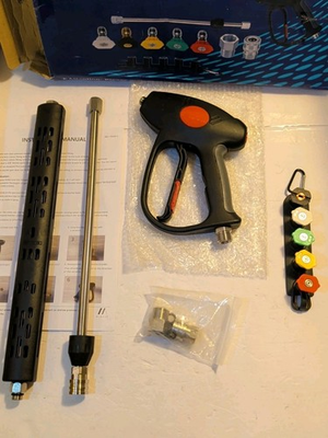 #ad 4000PSI 26Ft Hose Wand High Pressure Power Washer Spray Gun with 5 Nozzle Tips $21.99