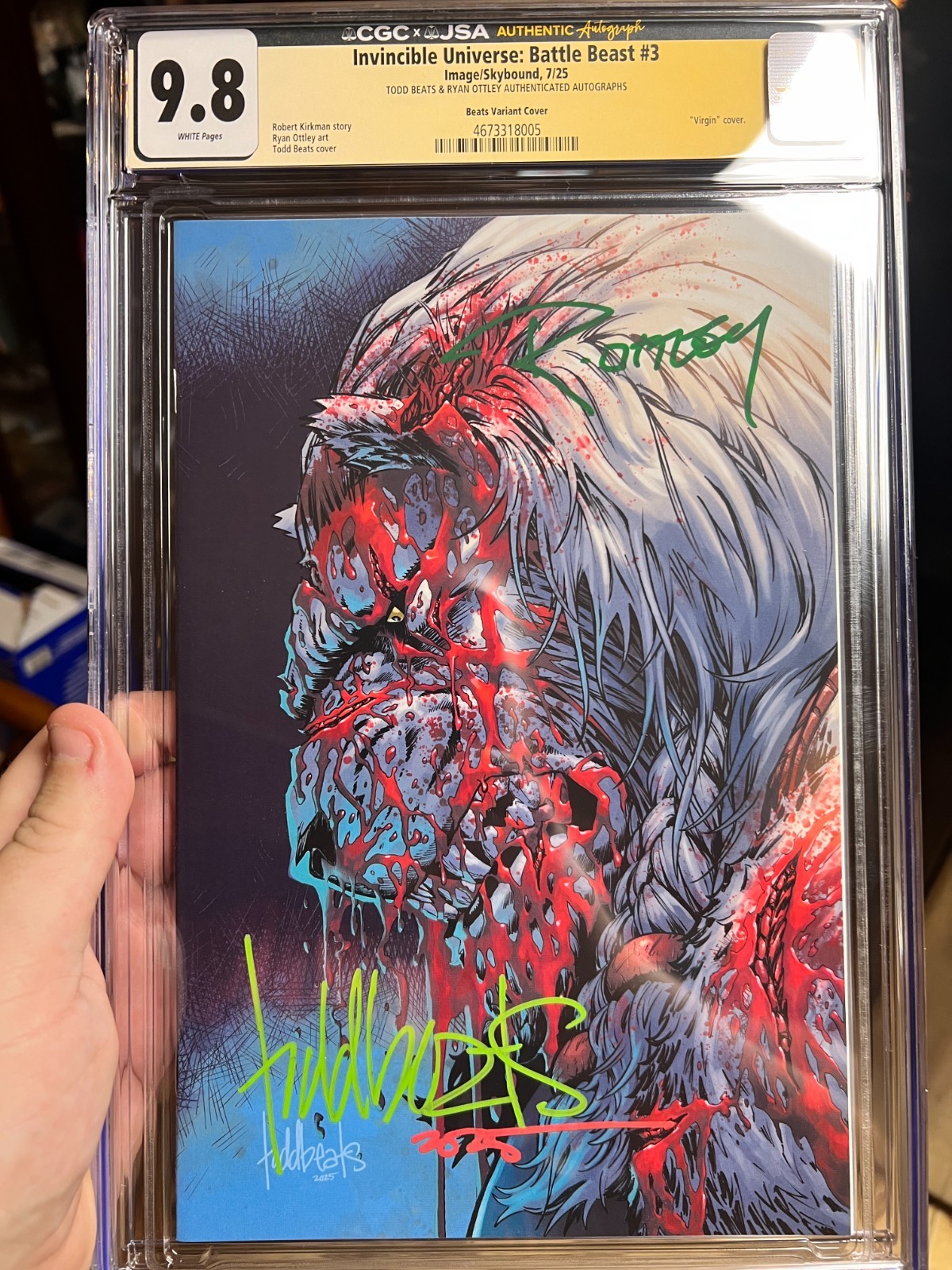 Battle Beast #3 CGC 9.8 SS 2x Signed Todd Beats/Ryan Ottley