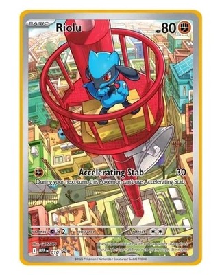 Riolu 010 Me: Mega Evolution Gold Metal Card Fan Art Fan Made Custom Collectible