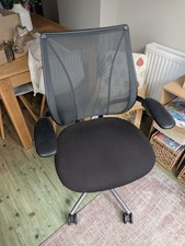 Humanscale Liberty Ergonomic Office Desk Task Chair - Black Mesh Adjustable Arms