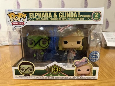 Funko Pop Movies Wicked Elphaba & Glinda Shiz Uniform Special Edition 2 Pack Neu