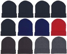 12 Pack Winter Beanie Hats for Men Women, Warm Cozy Knitted Cuffed Skull Cap,...