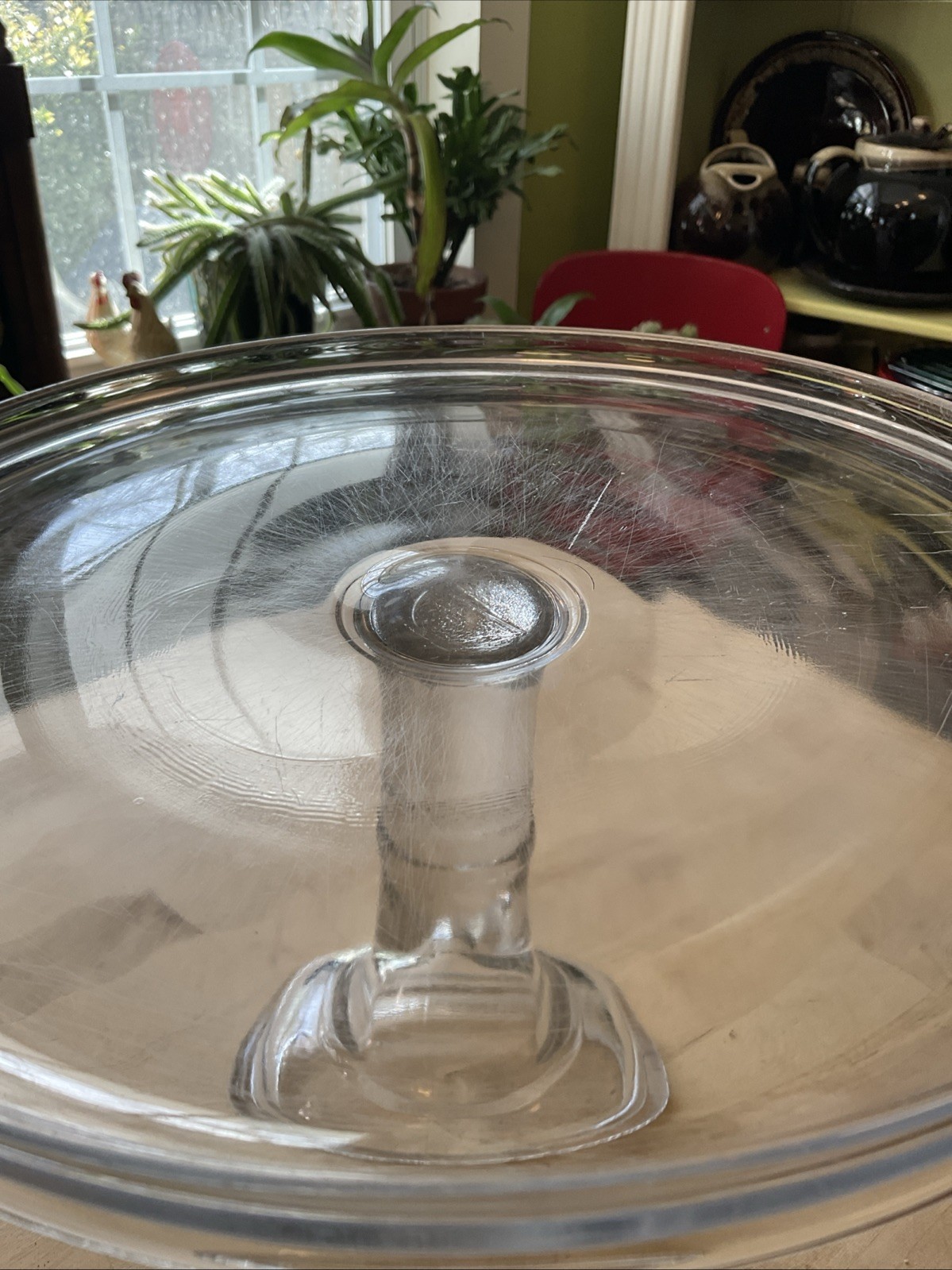 Antique EAPG 11.25” Clear Glass Bakery Pedestal Cake Stand Bakery Estate Glows