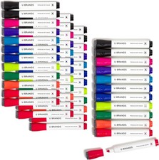 U Brands Fine Tip Dry Erase Markers with Eraser, Whiteboard Markers with Chisel