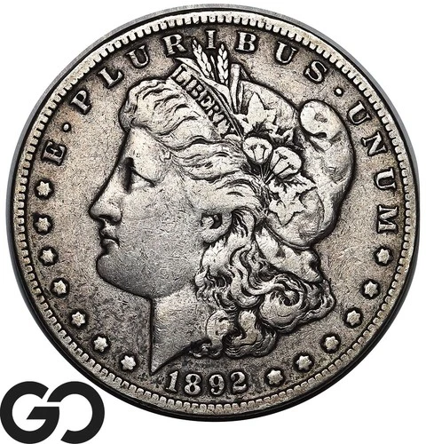 1892-S Morgan Silver Dollar Coin, Choice VF++ Better Date