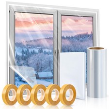 Window Insulation Kit, 63 394 Inch and 87 x 110 inch Plastic Window Cover