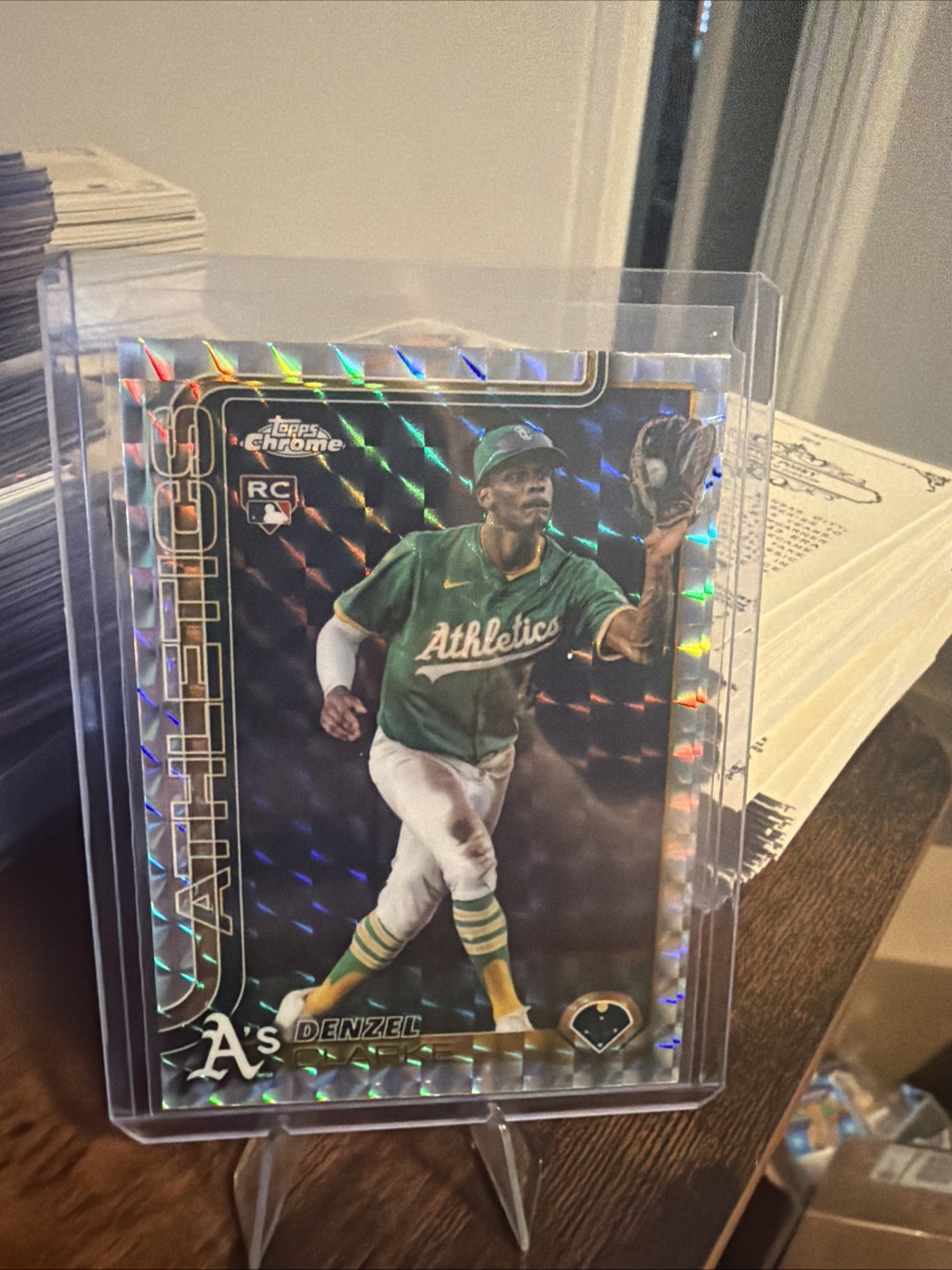 2025 Topps Chrome Update Denzel Clarke RC Geometric Refractor #USC15 Athletics