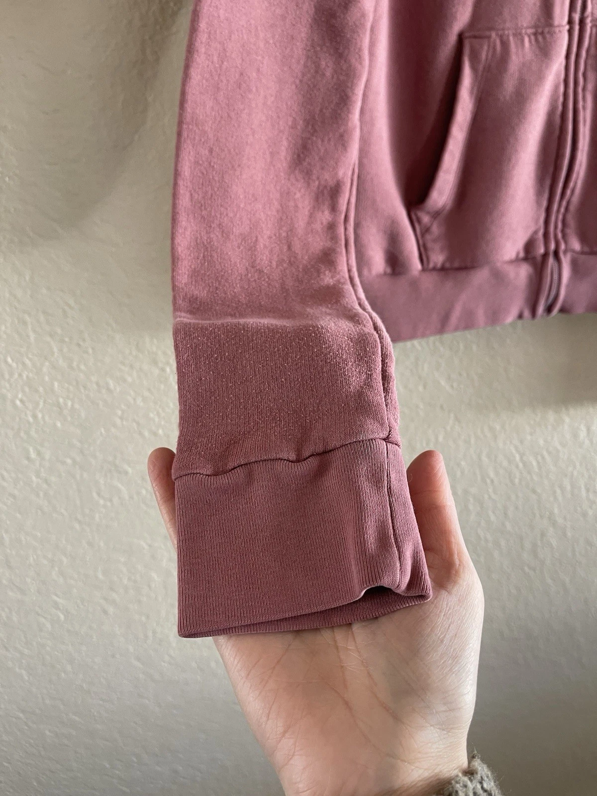 UNDERCOVER Y2K Victoria’s Secret Felpa con Cappuccio e Zip Rosa Malva Donna Taglia S