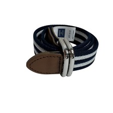 JANIE AND JACK Striped Belt Blue White Real Leather Size 2T to 3 Boys Adjustable