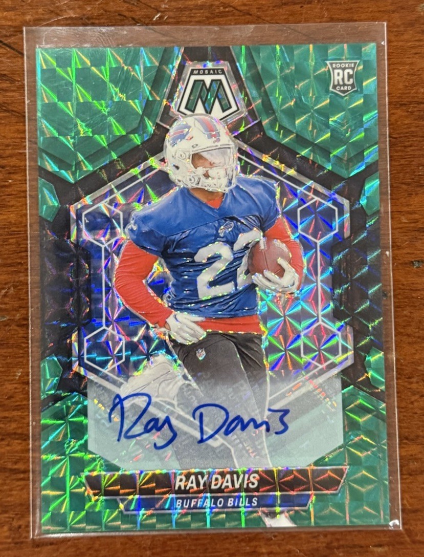 2024 Mosaic Ray Davis Rookie Auto Choice Green Black Prizm RC /25 Buffalo Bills