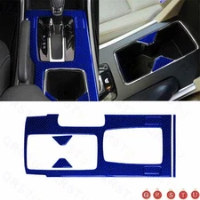 6PCS For Honda Accord 13-17 Blue Carbon Fiber Interior Gear Shift Set Cover Trim