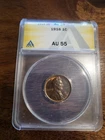 1916 lincoln wheat cent 1C ANACS AU55