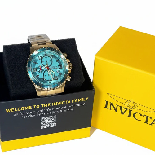 069821 Invicta Specialty Mach Gala Gold Tone Black Dial 48mm Mens Watch