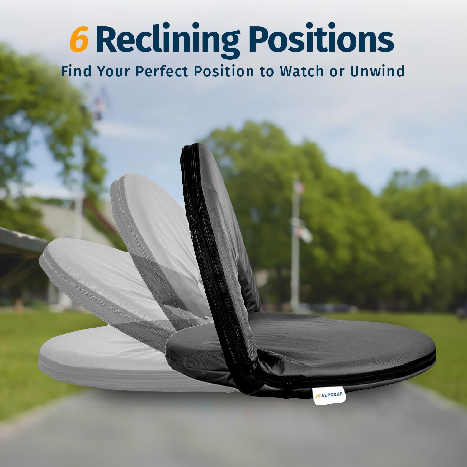 Alpcour Folding Stadium Seat Deluxe Outdoor Camping Reclining Waterproof Cushion