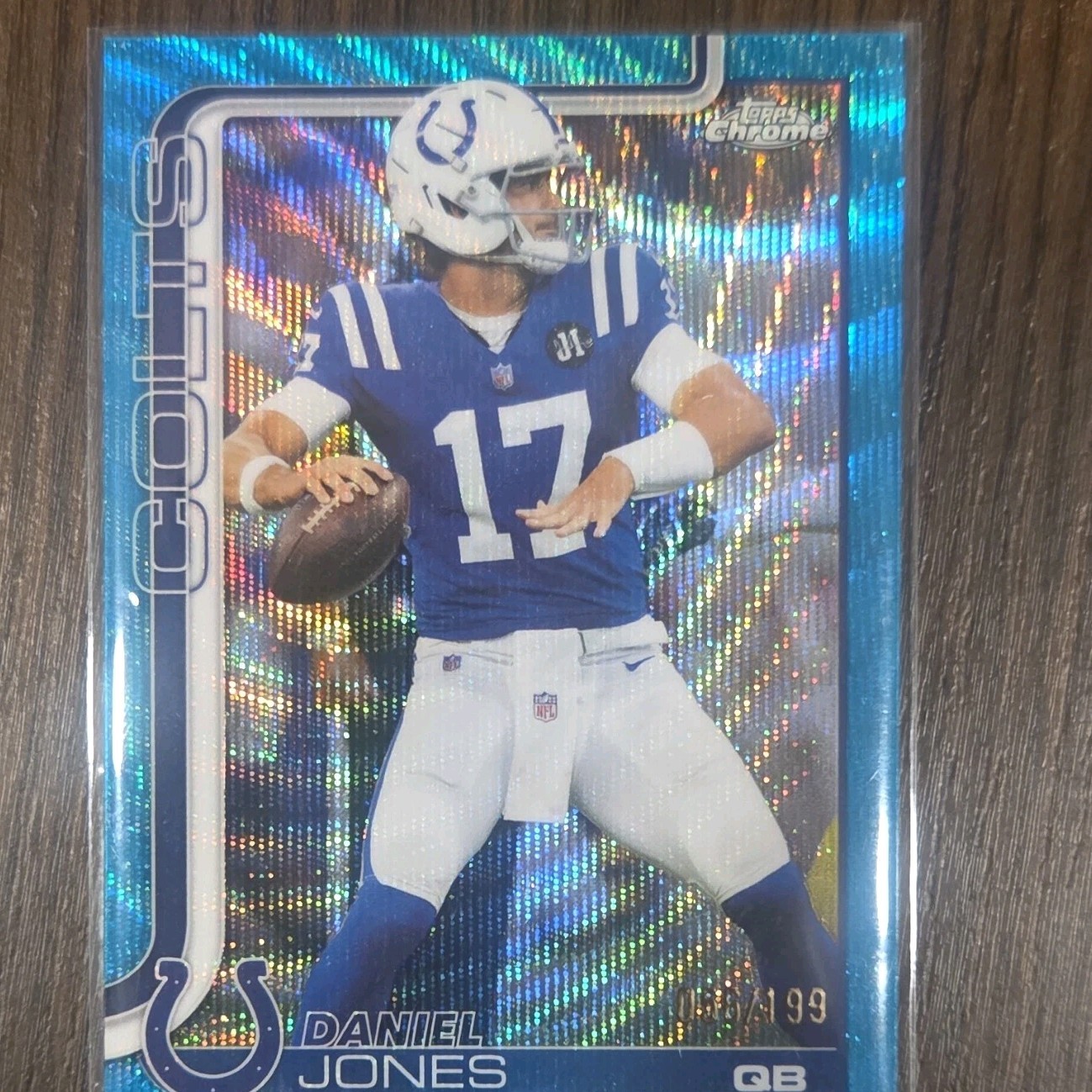 Topps Chrome Daniel Jones Aqua Refractor Indianapolis Colts #132 /199 2025