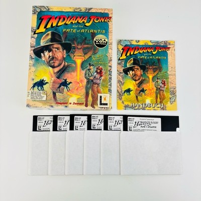 Indiana Jones and the Fate of Atlantis - PC Big Box 5,25'' IBM Deutsch Handbuch