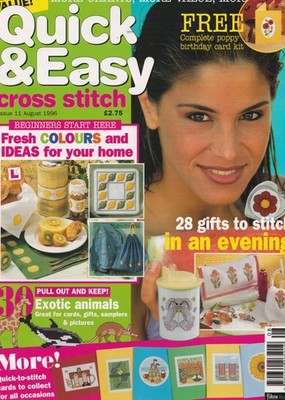 QUICK & EASY Cross Stitch  Magazine - Issue No 11 Aug 1996