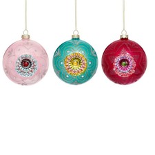 Mark Roberts Pink Aqua Ball Reflector Ornament Set