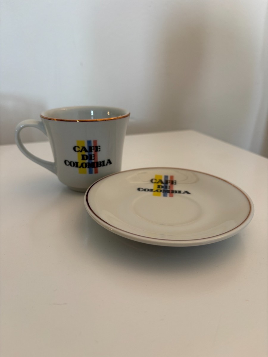 Cafe Colombia Espresso Cup Saucer Set Corona Ceramic Bogotá Coffee