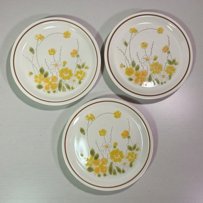 Camelot Stoneware ,Spring Meadow Flower Dinner Plates  10 3/4  Lot Of 3