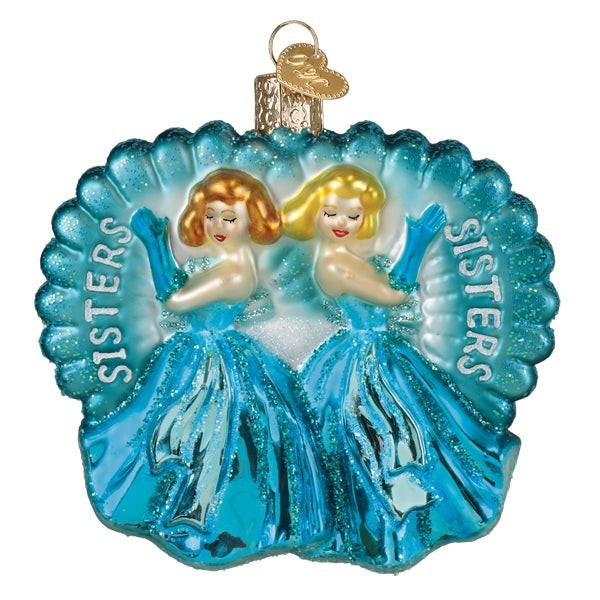 Old World Christmas SISTERS SISTERS (10252) Glass Ornament w/OWC