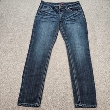 Y2K Bongo Women's Jeans Dark Wash Embellished Pockets Size 13
