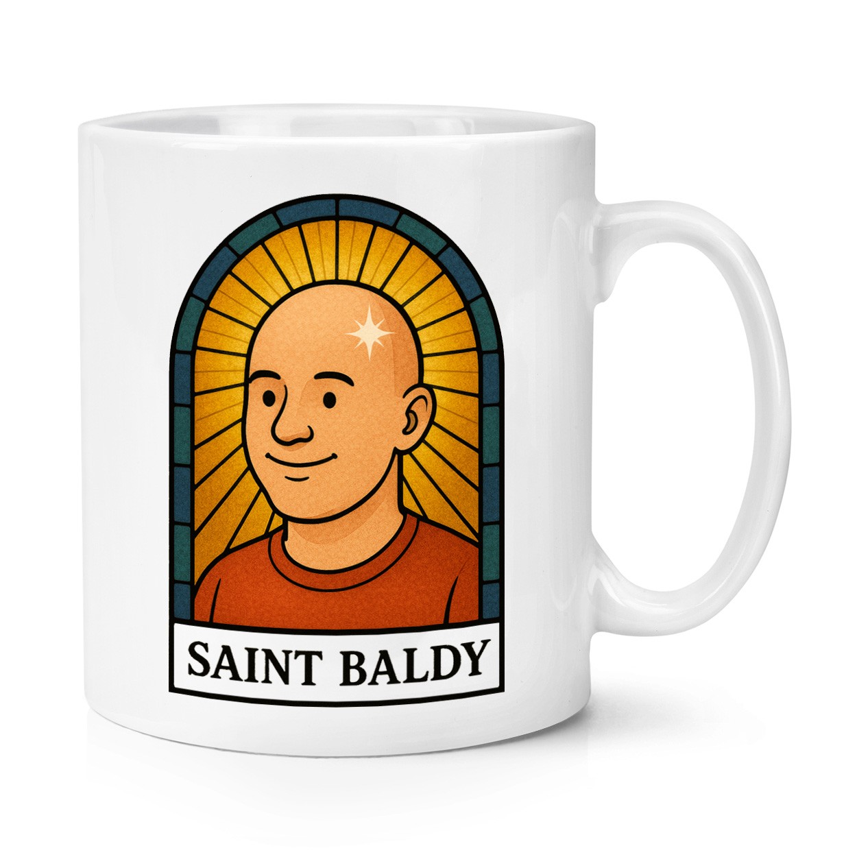 Saint Baldy 10oz Mug Cup Baldi Bald Grandad Dad Old Joke Rude Funny