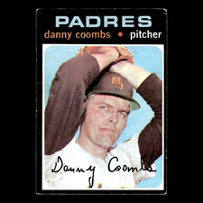 Danny Coombs #126 1971 Topps San Diego Padres Baseball Card MLB VG